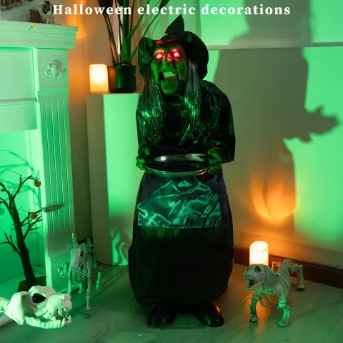 Halloween End Plate Witch Electric Voice-activated Induction Decoration Ornaments