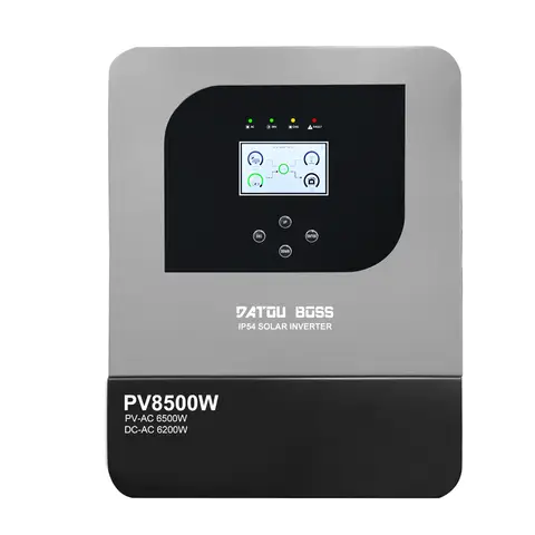 إنفرتر طاقة شمسية هجين خارج الشبكة IP54 بقدرة 6200W وجهد 48V وبقدرة 8500W للألواح الشمسية مع تيار شحن 120A للتغذية الاحتياطية المنزلية - تتوفر عينة