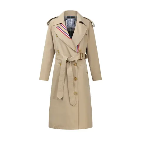 Women's Double-Breasted Slim Trench Coat