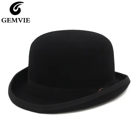 قبعة بولر ديربي كلاسيكية من صوف 100% للجنسين GEMVIE