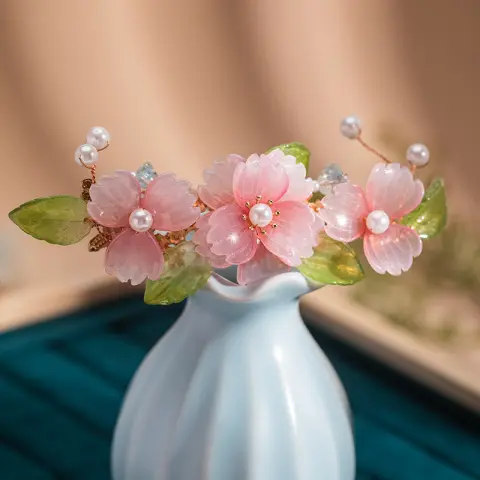 دبوس شعر كلاسيكي بتصميم زهرة الكرز