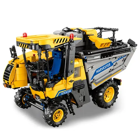 Reobrix 22026 2206pcs RC Grape Harvester Building Blocks Set, 2.4G & App Control Farm Machinery Toy, DIY Bricks Model for Adults