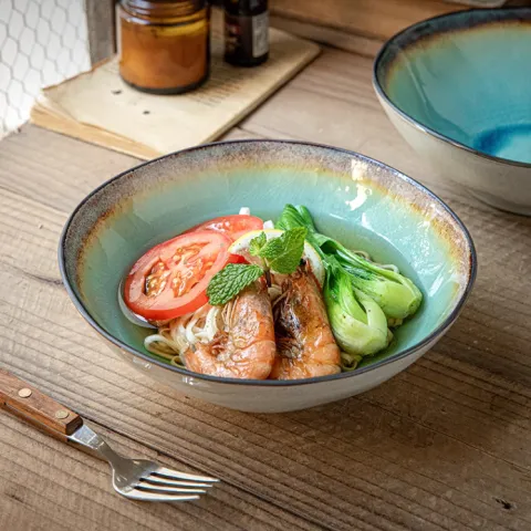 Retro Ice Crack 7-inch Ceramic Noddle Bowl