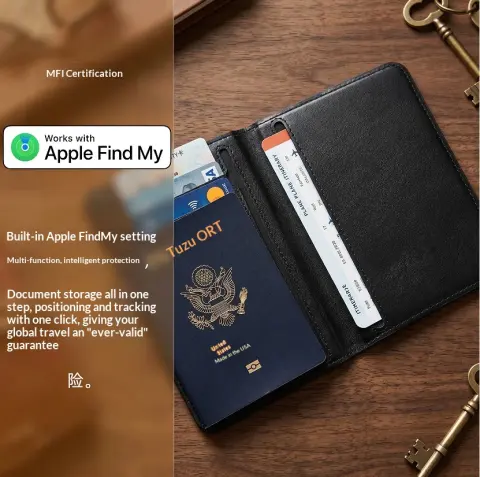 Multi-Card Passport Holder with Smart Tracking Locator