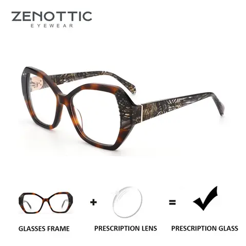 ZENOTTIC S Beden Asetat Poligon Kadın Reçeteli Gözlük Çerçevesi