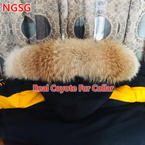 ياقة فرو كويوتي طبيعي لغطاء الرأس والسترات