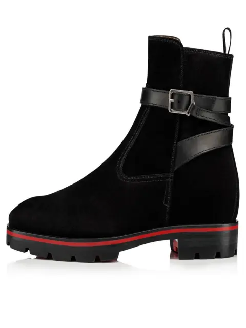 Men's Leather Short Boots with Buckle
