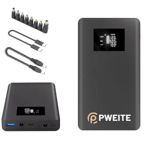 حزمة بطارية باور بنك USB C PD100W مخرج DC UPS بقدرة 12V 24V 19V 15V 16V 16.5V 20V 5A لأجهزة CPAP والكمبيوتر المحمول وجهاز العرض وشريط LED والطابعة