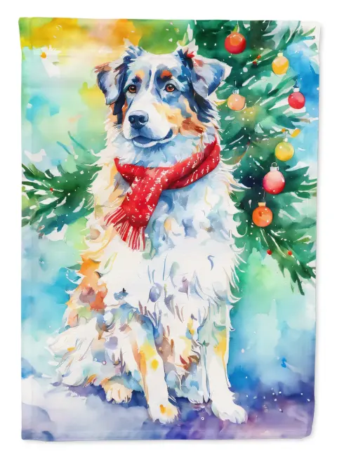Avustralya Çoban Köpeği Yılbaşı Bahçe Bayrağı Dekoratif Ev Pankartı