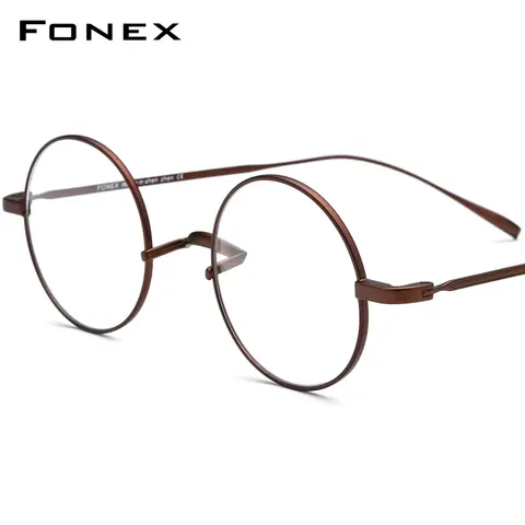 FONEX Uniseks Titanyum Yuvarlak Gözlük Çerçevesi 9120