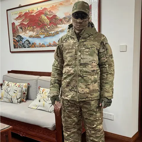 Men's Winter Thermal Reflective Camouflage Tactical Jacket and Pants Set