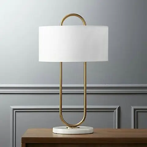 Indoor Home Decor Nordic Iron Art Copper Cloth Bedside Simple Table Lamp for Dining Room Bedroom Living Room