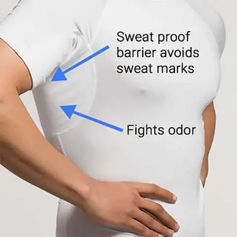 Mens Micro Modal Short Sleeve Sweat Absorbing Undershirt