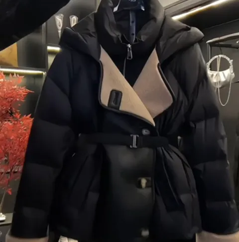 Women's Long Black Cotton Coat