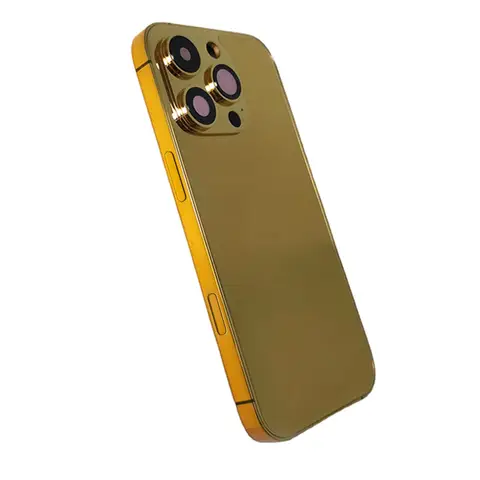 لـ IPhone16 Pro & Pro Max الأكثر مبيعاً، إطار ذهبي فاخر مطلي بالذهب الحقيقي كهربائياً، يمكن قبول شعار مخصص