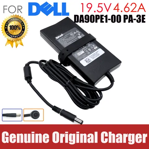 الأصلي 19.5V 4.62A 90W لديل E6220 E6230 E6320 E6330 E6400 E6410 E6420 E6430 E6440 E6500 محمول العرض محول التيار المتردد شاحن