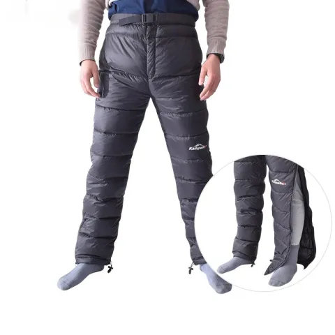 Men's Black Hiking Winter Down Wadded Trousers