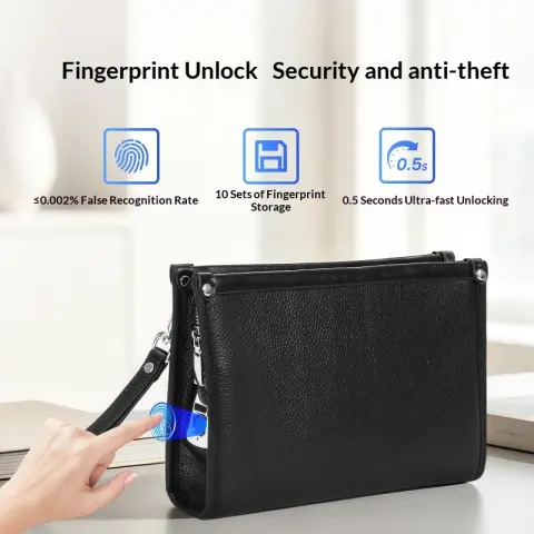 Men's Fingerprint-Unlock Handbag
