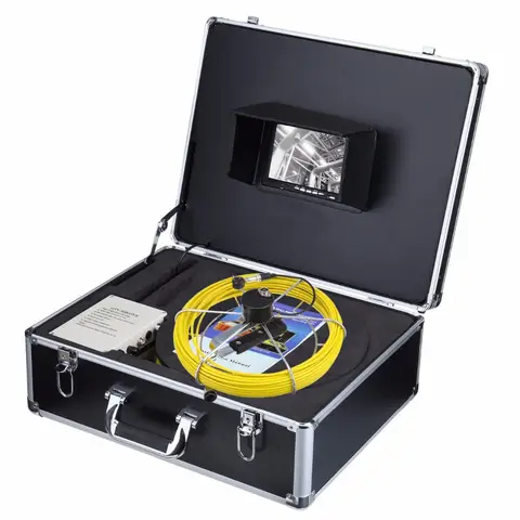 Waterproof 7" Monitor 20M Sewer Pipe Drain Inspection Camera System with 23MM Camera Head CMOS Sensor SD Card Storage 720P HD