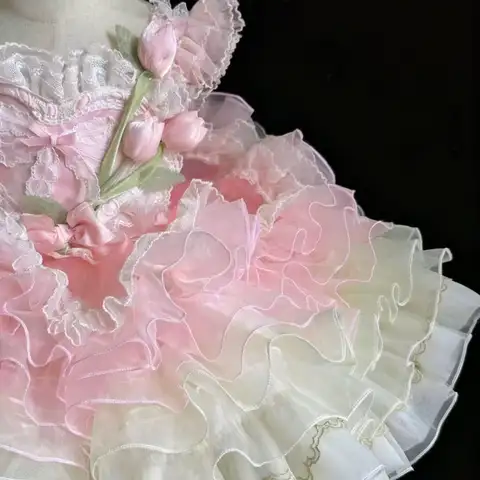 Kız Bebek Dantelli Lolita Prenses Elbisesi