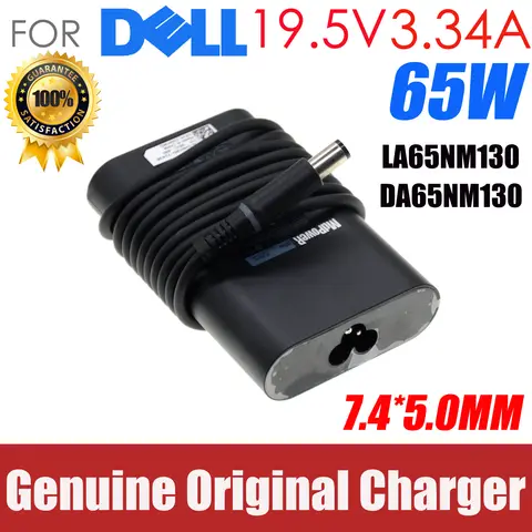 الأصلي 19.5V 3.34A 65W AC محول شاحن لديل خط العرض 15-3000 3550 3560 LA65NM130 E5250 E5450 E5440 DA65NM130 7.4*5.0 مللي متر