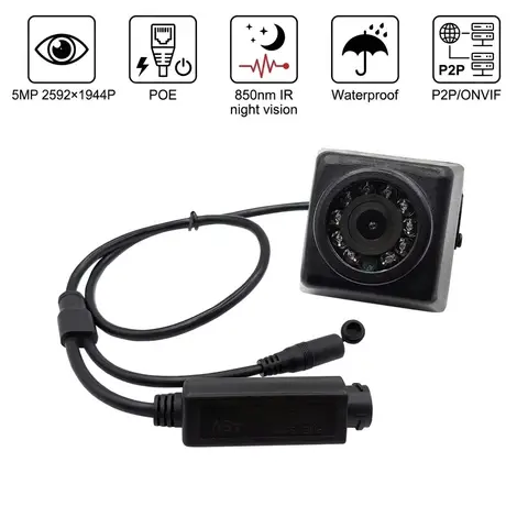 كاميرا مراقبة خارجية Nest Cam صغيرة الحجم طراز ميني POE IP IR بدقة Full HD 5mp ورؤية ليلية 850nm ومقاومة للماء IP66 مع RTSP