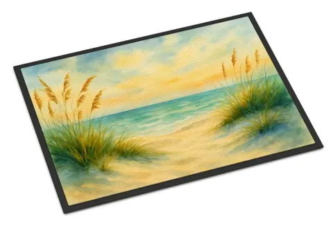 دواسة باب وممسحة أرجل بتصميم شاطئ البحر 24×36 بوصة