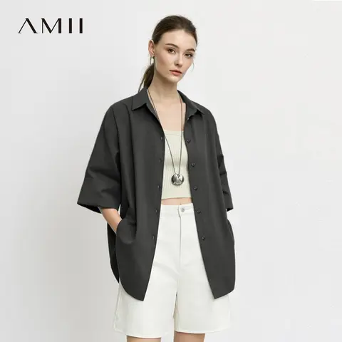 قميص نسائي واسع بأكمام ثلاثة أرباع AMII 12612038