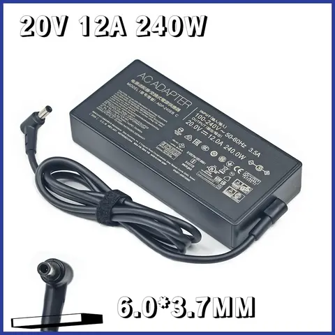 ADP-240EB B 20V 12A 240W AC Adapter Laptop Charger For ASUS ROG 15 GX550LXS RTX2080 Power Supply 6.0X3.7mm