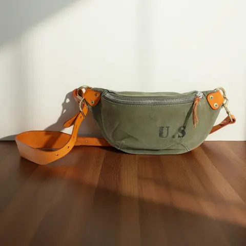 American-style Vintage Washed Canvas With Leather Patchwork Large Capacity