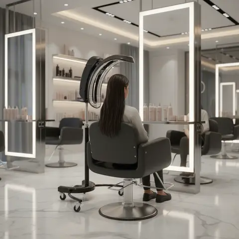 جهاز تسريع معالجة صبغة الشعر بالأشعة تحت الحمراء للصالونات مزود بضوء LED ومجفف شعر قائم للصالونات Climazons بقدرة 110V/220V 1200W 0-85C