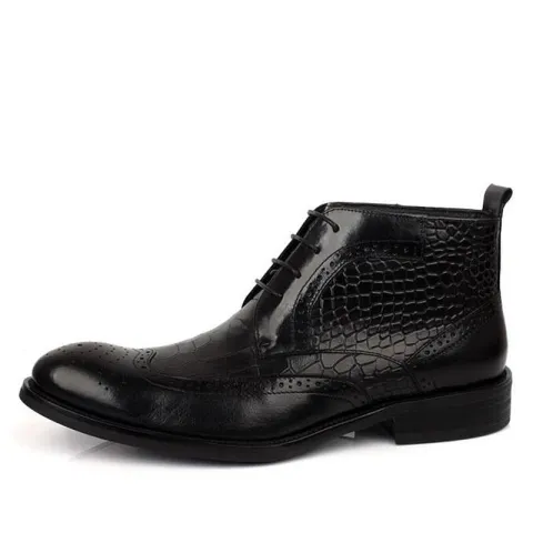 Men's First Layer Cowhide Warm Ankle Boots