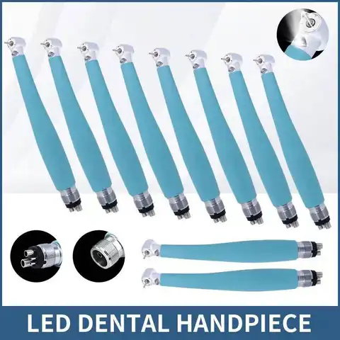 Dental High Speed Handpiece 10PCS Push Button Personal High Rotation No LED Hand Piece Water Spray E Generator Dentistry Set