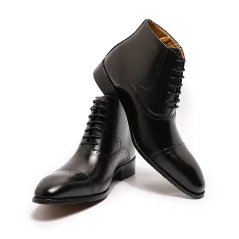 Men's Leather Side-Zipper Martin Boots