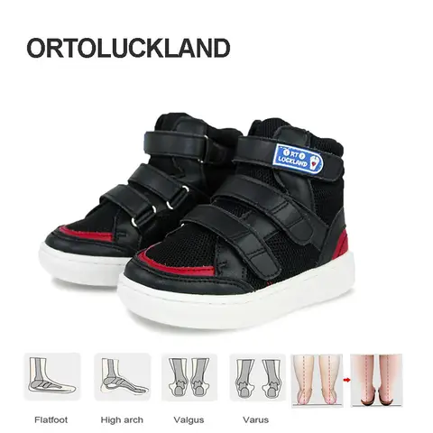 سنيكرز Ortoluckland جلدية وشبكية للأطفال