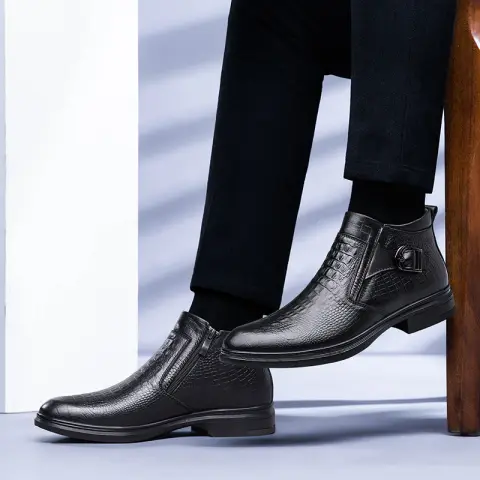 Men's High-Top Leather Business Boots