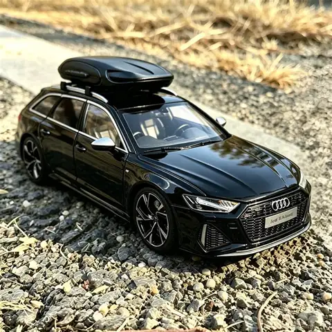 1/18 Audi RS6 Avant Station Wagon Alloy Car Model Diecasts Metal Sports Vehicles Car Model Simulation Sound Light Kids Toys Gift