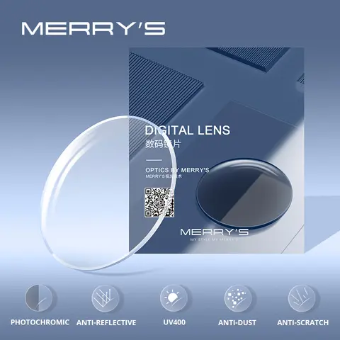 عدسات نظارات طبية آسفيريك ضوئية لونية فوتوكروميك ضد الانعكاس من MERRYS