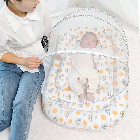 متعددة الوظائف السفر عش الطفل المحمولة سرير بيبي سرير طوي Babynest السرير الرضع النوم سرير أطفال مع البعوض