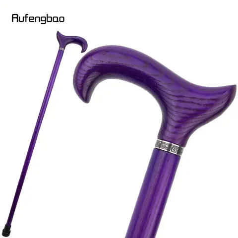 Purple Wooden Single Joint Walking Stick Cane 95cm