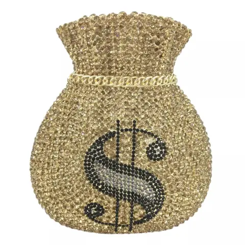 Trade Hollow Metal Purse Full Diamond Clutch