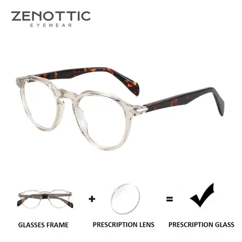 ZENOTTIC S Beden Yuvarlak Asetat Gözlük Çerçevesi