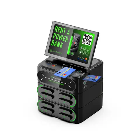 محطة شحن محمولة مشتركة 8 فتحات مع جهاز دفع POS وقدرة 60W وبطارية 6000mAh