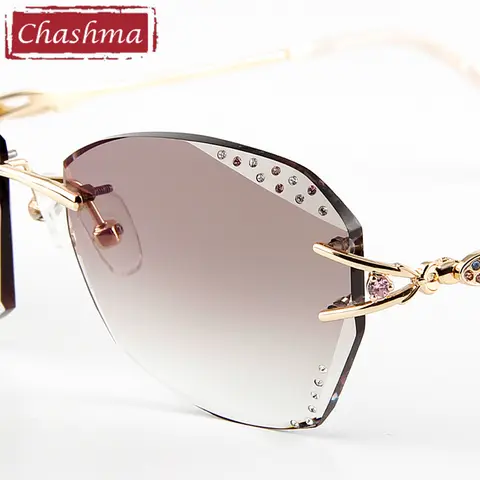 إطار نظارات بدون إطار من التيتانيوم للنساء مع عدسات ملونة Chashma