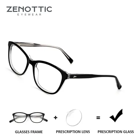 ZENOTTIC Kadın Asetat Kare Reçeteli Gözlük