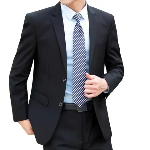 Erkek 8XL Dar Kesim Düz Renk Blazer ve Pantolon Resmi Takım Elbise