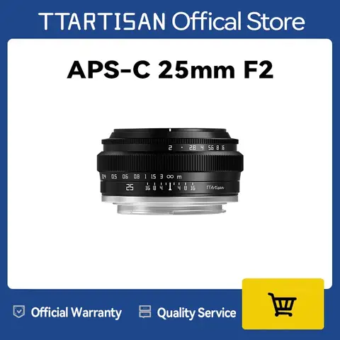 TTARTISAN 25mm F2 Camera Lens for Sony E Mount A6400 Fujifilm XA XT4 XT30 Canon M50 R7 R10 Panasonic Olympus M43 Nikon Z30 Z50