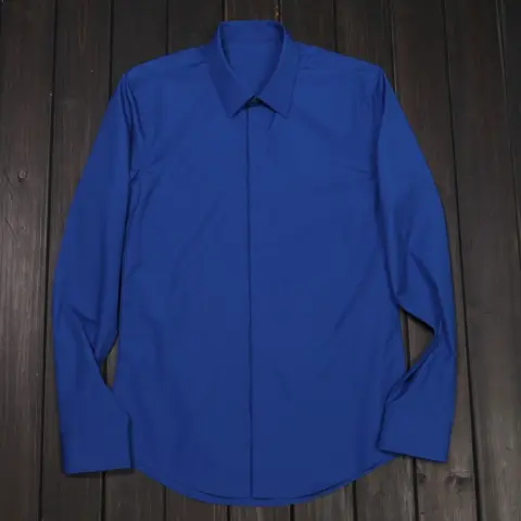 Men's Simple Solid Color Long-Sleeved Shirt