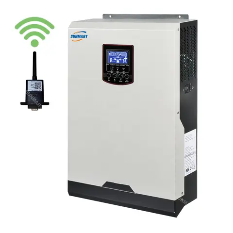 إنفرتر هجين جديد عالي التردد بقدرة 5.5kw منفصل عن الشبكة عاكس شمسي هجين مع وحدة تحكم بشاحن شمسي 100A MPPT