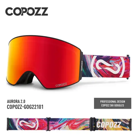 COPOZZ نظارات التزلج المغناطيسية UV400 حماية مكافحة الضباب نظارات التزلج الرجال النساء التغيير السريع عدسة على الجليد نظارات مع خيارين